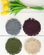 🏡 chic absorbent farmhouse coasters: macrame bohemian style логотип