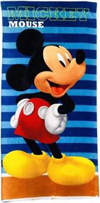 img 1 attached to 🔵 Blue Two-Toned Mickey Mouse Velour Towel with Luxurious Feel