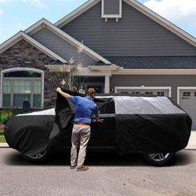 img 1 attached to 🚗 Titan Lightweight Mid-Size SUV Car Cover (Jet Black) for Ford Explorer, Jeep Grand Cherokee, and More - Waterproof & Measure 206 inches with Driver-Side Door Zipper