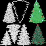 🎄 set of 5 christmas tree metal die cuts – cut stencils for christmas cards, scrapbook embossing, and paper crafts – pine tree cutting dies with merry christmas design – festival decor logo