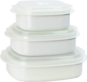 img 4 attached to Reston Lloyd 6-Piece White Microwave Cookware Set with Steamer and Storage - Calypso Basics