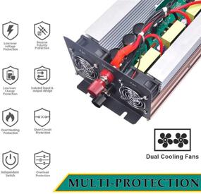 img 3 attached to 🔌 Преобразователь напряжения XWJNE 2000W, 12V в 110V, для автомобилей с пультом дистанционного управления, светодиодным дисплеем, 4,2A USB-портами и 3 розетками переменного тока.