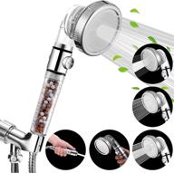 🚿 luxsego shower head with pause button: 4 modes high pressure & water saving showerhead with replacement hose and holder - ecowater spa shower head for dry hair & skin - enhance your shower experience! logo