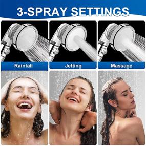 img 2 attached to 🚿 Luxsego Shower Head with Pause Button: 4 Modes High Pressure & Water Saving Showerhead with Replacement Hose and Holder - Ecowater SPA Shower Head for Dry Hair & Skin - Enhance Your Shower Experience!