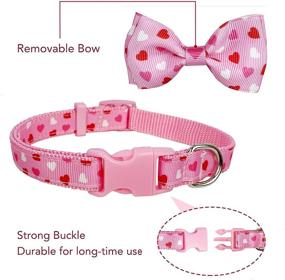 img 2 attached to 🐶 Pohshido 2-Pack Valentine's Heart Dog Collar with Bow Tie: Cute Holiday Collar for Small Dogs & Puppies