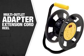 img 3 attached to 🌙 Black and Yellow Multi-Outlet Adapter Extension Cord Storage Reel by Designers Edge E230
