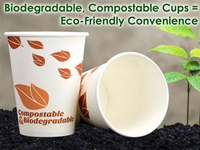 img 2 attached to 🌱 Avant Grub 100 Pack of Biodegradable and Compostable 12 Oz Paper Coffee Cups - Eco-Friendly Medium Sized Disposable Cups for Hot and Cold Beverages in Cafes, Shops, Kiosks, Concession Stands, and Offices