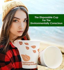 img 3 attached to 🌱 Avant Grub 100 Pack of Biodegradable and Compostable 12 Oz Paper Coffee Cups - Eco-Friendly Medium Sized Disposable Cups for Hot and Cold Beverages in Cafes, Shops, Kiosks, Concession Stands, and Offices