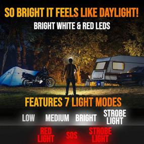 img 2 attached to 🔦 Foxelli LED Headlamp Flashlight: Lightweight Waterproof Head Light for Adults & Kids - Ideal for Camping, Hiking, Running & More - Adjustable Headband & Red Light Feature - Includes 3 AAA Batteries