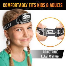 img 3 attached to 🔦 Foxelli LED Headlamp Flashlight: Lightweight Waterproof Head Light for Adults & Kids - Ideal for Camping, Hiking, Running & More - Adjustable Headband & Red Light Feature - Includes 3 AAA Batteries