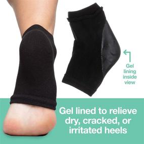 img 2 attached to 🧦 Revitalize and Nourish Your Feet with ZenToes Moisturizing Heel Socks - 2 Pairs of Toeless Spa Socks for Treating Dry, Cracked Heels While You Sleep (Men's Large 12+, Black)