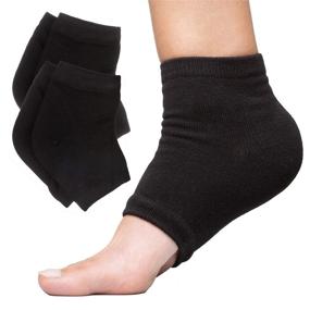 img 4 attached to 🧦 Revitalize and Nourish Your Feet with ZenToes Moisturizing Heel Socks - 2 Pairs of Toeless Spa Socks for Treating Dry, Cracked Heels While You Sleep (Men's Large 12+, Black)