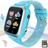 kids smartwatch for boys girls - smart watch for kids with puzzle games alarm music player camera calculator calendar children toys birthday gifts for 4-12 years students (blue) logo