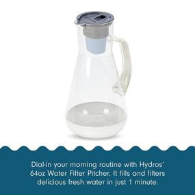 img 3 attached to 💧 Hydros 64oz Water Filter Pitcher with Fast Flo Tech - Quick Fill-Up in 60 Seconds - 8 Cup Capacity - BPA Free - White