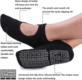 img 3 attached to 🧦 Stylish Non Slip Grip Yoga Socks for Women with Cushion, Perfect for Pilates, Barre, Home