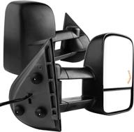 🚗 autosaver88 towing mirrors for 2007-2014 chevy silverado gmc sierra | power heated driver and passenger side replacement mirror set | turn signal & dual glass compatible logo