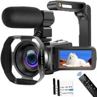 📸 wifi vlogging camera 4k hd video camera 48mp 60fps with ir night vision, 18x digital zoom, handheld stabilizer, microphone, and remote control - ideal for youtube logo