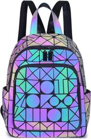 img 3 attached to Geometric Backpack Backpacks Holographic Reflective