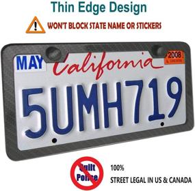 img 1 attached to 🔒 Secure Your Vehicle with Carbon Fiber Style Anti Theft License Plate Frames – Premium Metal Aluminum Holders with Stainless Steel Screws – Front and Rear License Plate Cover for US Cars