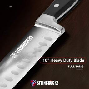 img 1 attached to 🔪 Santoku Knife - STEINBRÜCKE 7 Inch Razor Sharp Kitchen Chef Knife - German Stainless Steel with Full Tang and Ergonomic Handle - Ideal for Meat, Vegetables, and Fruits