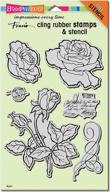 stampendous rose garden cling rubber stamp set with template: exquisite floral designs for craft enthusiasts logo