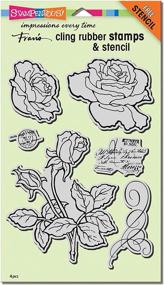 img 1 attached to Stampendous Rose Garden Cling Rubber Stamp Set with Template: Exquisite Floral Designs for Craft Enthusiasts