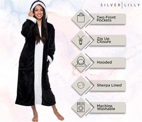 img 1 attached to Sherpa Bathrobe: Luxurious Women's Loungewear and Sleepwear by Silver Lilly