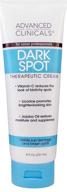 advanced clinicals dark spot therapeutic cream: hydroquinone free, ideal for age spots and blotchy skin on face, hands, and body - 8oz tube logo