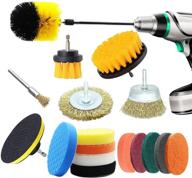 18-piece drill brush attachments set with scrub pads, sponge, and 🧽 power scrubber – ideal for grout, tiles, sinks, bathtub, bathroom, and kitchen cleaning logo