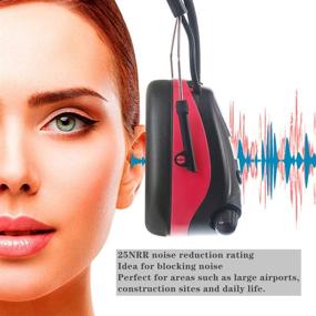 img 2 attached to 🎧 Red PROTEAR AM FM Hearing Protector with Bluetooth Technology, Noise Reduction Safety Earmuffs 25dB NRR, Rechargeable Ear Protection for Mowing, Snowblowing, Construction, Workshops