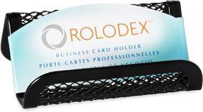 img 1 attached to Stylish and Practical: Rolodex Mesh Business Card Holder in Sleek Black (22251)