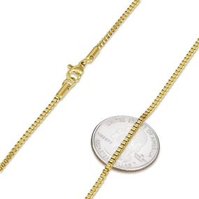 img 3 attached to ✨ 24k Yellow Gold Plated Stainless Steel Square Box Chain Necklace - The Bling Factory, 2mm