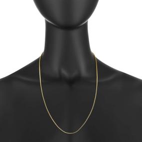 img 2 attached to ✨ 24k Yellow Gold Plated Stainless Steel Square Box Chain Necklace - The Bling Factory, 2mm