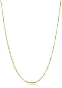 img 4 attached to ✨ 24k Yellow Gold Plated Stainless Steel Square Box Chain Necklace - The Bling Factory, 2mm