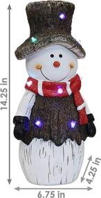 img 2 attached to Sunnydaze Indoor Rustic Twinkling Snowman Statue - Small LED Lights Christmas Home Decor Figurine - Ideal for Friends and Family