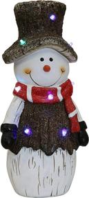 img 4 attached to Sunnydaze Indoor Rustic Twinkling Snowman Statue - Small LED Lights Christmas Home Decor Figurine - Ideal for Friends and Family