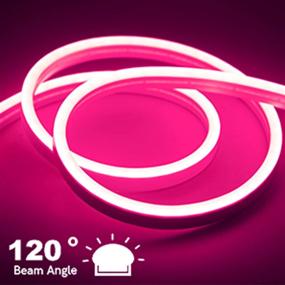 img 3 attached to 🌈 LanM Epoch Neon Flex Strip Light, 16.4ft/5m Green LED Light Strip, Waterproof Neon Light Strip with 600 SMD2835 LEDs, Ideal for Indoor and Outdoor Decoration, Pink