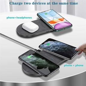 img 1 attached to 🔌 30W Fast Qi Dual Wireless Charging Pad, 2 in 1 Wireless Charger for Apple Airpods, iPhone 13/13 Pro/12/11/SE/X/8/, and 15W Dual Wireless Charger Station for Samsung Galaxy Note and Qi-Enabled Phones