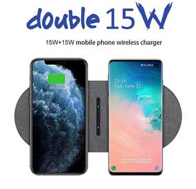 img 2 attached to 🔌 30W Fast Qi Dual Wireless Charging Pad, 2 in 1 Wireless Charger for Apple Airpods, iPhone 13/13 Pro/12/11/SE/X/8/, and 15W Dual Wireless Charger Station for Samsung Galaxy Note and Qi-Enabled Phones