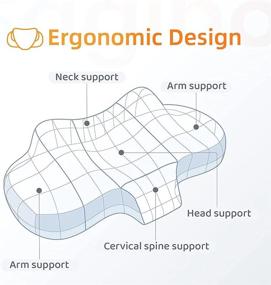 img 1 attached to 🌙 Ортопедическая подушка из памяти формы для шейного отдела позвоночника: избавьтесь от болей в шее и плечах с нашей контурной подушкой - идеально подходит для тех, кто спит на боку, спине или животе! В комплекте идет сменный наволочка.