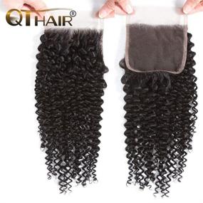 img 3 attached to 🔥 QTHAIR Kinky Curly Замыкание Фронтальное: Натуральная длина 20 ", 4x4 Замыкание - Идеально для легких и красивых причесок