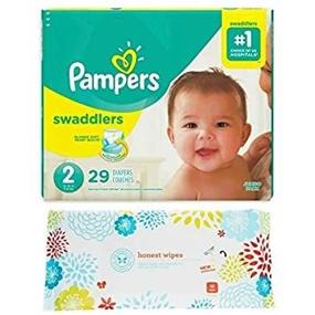 img 3 attached to 👶 Pampers Swaddlers Size 2 Diapers (29ct) Bundle with Honest Company Baby Wipes (10ct): Ultimate Diapering Solution for Your Baby