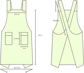 img 1 attached to 👗 Atailly Plus Size Cross Back Japanese Apron - 55% Linen 45% Cotton Blend - Women's Apron with Pockets