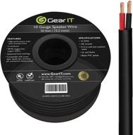 gearit pro series 10 awg cl3 ofc outdoor speaker wire - 50 футов / 15.24 метра, черный - кабель из меди свободной от кислорода ul cl3 одобрен для прямой зарядки и установки на стену логотип