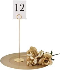 img 1 attached to 🎵 Gold Harp-Clip Table Card Holder, Gray Bunny Place Card Holder 12" Tall (12 Pack) for Weddings, Banquets, Restaurants - Menu Holder, Number Holder, Recipe Holder, Reserved Card Holder