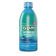 🌿 gum-1802r hydral oral rinse: alcohol-free moisturizing mint mouthwash, 16.9 oz, ideal for dry mouth logo