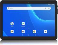 📱 enhanced 10 inch android tablet: 5g wifi, bluetooth, dual cameras, ips touch screen, quad-core processor – black logo