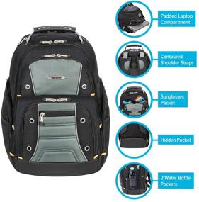 img 2 attached to 🎒 Stylish Targus Drifter II Business Professional Commuter Backpack with Ample Compartments, Long-lasting Water Resistance, Concealed Zip Pocket, Safeguarding Sleeve for 16-Inch Laptop, Sleek Black Design (TBB23801GL)