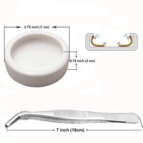 img 2 attached to 🦎 DSHE 4-Piece Reptile Bowls and Tweezers Set Terrarium Feeding Worm Dish + Mealworm Feeder Ceramic Bowl with Feeding Tweezers Tongs