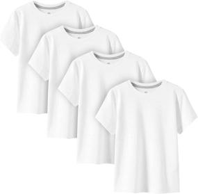 img 4 attached to LAPASA Basics Non-Allergenic T-Shirts Multipack for Boys' Tops, Tees, and Shirts